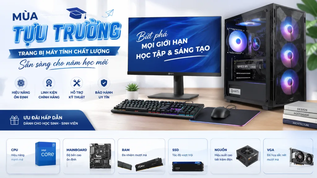 MÙA TỰU TRƯỜNG – SẮM MÁY TÍNH XỊN, SẴN SÀNG CHINH PHỤC NĂM HỌC MỚI CÙNG HATI